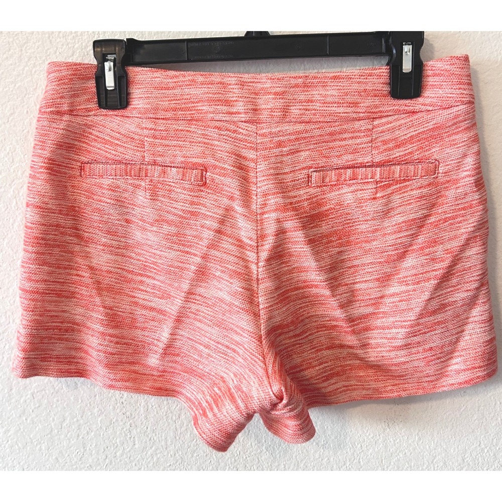 Trina Turk Coral Preppy Resortwear Tweed Fringe Pocket Shorts SZ 2 Linen Blend - Picture 3 of 9